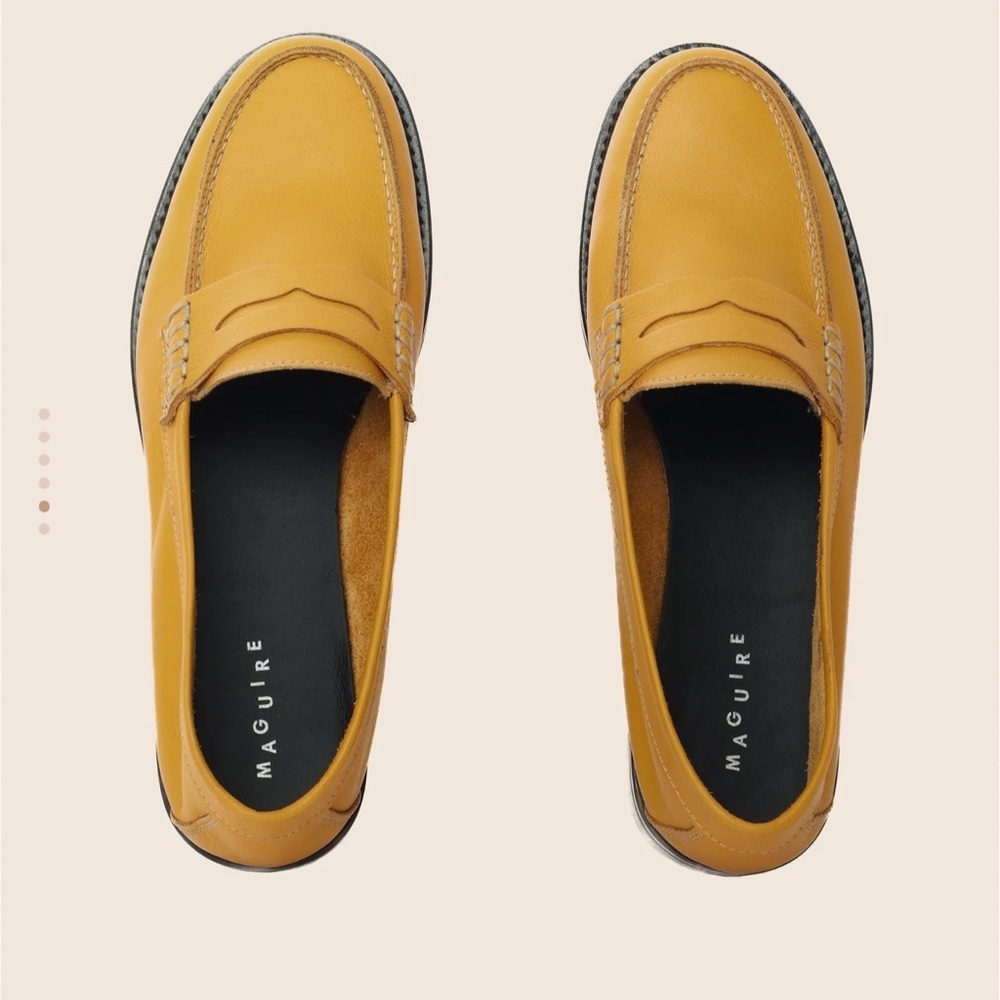 MAGUIRE Napoli Leather Penny Loafer in Dijon - Picture 8 of 10